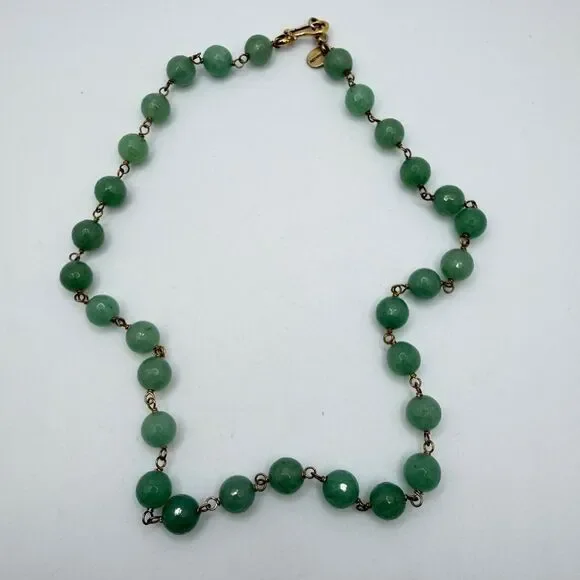 16" Chan Luu faceted 8mm, jadeite jade and gold over sterling silver necklace! - Picture 3 of 14